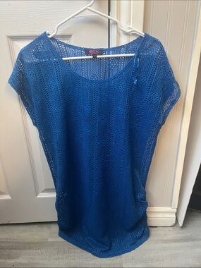 ACX Blue Crochet Swim Coverup